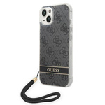 Guess GUOHCP14MH4STK iPhone 14 Plus/ 15 Plus 6.7" czarny/black hardcase 4G Print Strap