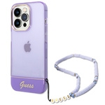 Guess GUHCP14XHGCOHU iPhone 14 Pro Max6,7" fioletowy/purple hardcase Translucent Pearl Strap
