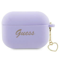 Guess GUAP2LSCHSU AirPods Pro 2 (2022/2023) cover purpurowy/purple Silicone Charm Heart Collection