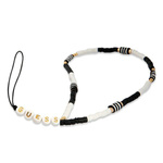 Guess zawieszka GUSTBCKH Phone Strapczarno-biały/black-white Heishi Beads