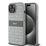 DKNY DKHCP15SPRTHSLE iPhone 15 / 14 / 136.1" beżowy/beige hardcase Leather Mono Stripe & Metal Logo