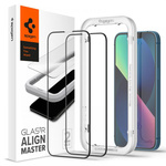 Spigen ALM Glass FC Tempered Glass for iPhone 13 / 13 Pro / 14 / 16e - Black 2 pcs.