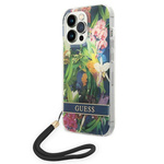 Guess GUOHCP14XHFLSB iPhone 14 Pro Max6,7" niebieski/blue hardcase Flower Strap