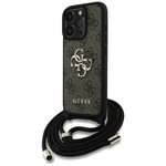 Etui Guess 4G Big Logo Cord Stap         Crossbody do iPhone 16 Pro Max brązowy