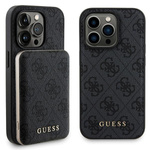 Zestaw Guess GUBPM5P13L4GEMGK iPhone13 Pro 6.1" hardcase + Powerbank 5000mAh MagSafe czarny/black 4G Metal Logo