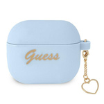 Guess GUA3LSCHSB AirPods 3 coverniebieski/blue Silicone Charm Heart Collection