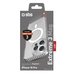 SBS Extreme 3 Mag iPhone 15 Pro Case Transparent