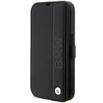 Etui BMW Leather Textured & Stripe na iPhone 14 Pro Max - czarne