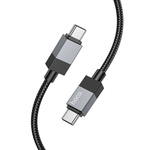 Kabel USB C do USB C Hoco 3A 60W 1 m X110 czarny