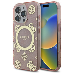 Guess GUHMP16XH4PYEEP iPhone 16 Pro Max   6.9" różowy/pink hardcase IML Peony On 4G Background MagSafe