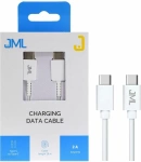 JML CD-118 USB-C/USB-C cable - 2A 1M - WHITE