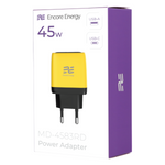 Encore Energy GaN QC PD USB-A 18W USB-C 45W MD-4583RD wall charger