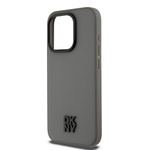 DKNY PU Leather Stack Logo Magsafe Case for iPhone 15 Pro Max Grey