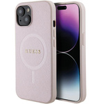 Guess GUHMP15MPSAHMCP iPhone 15 Plus / 14 Plus 6.7" różowy/pink hardcase Saffiano MagSafe