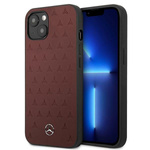Etui Mercedes Leather Stars Pattern na iPhone 13 - czerwone