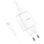 Ładowarka sieciowa do telefonu Hoco USB A 2A 10W + kabel USB A do Lightning N2 biała
