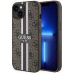 Guess GUHMP14MP4RPSW iPhone 14 Plus / 15 Plus 6.7" brązowy/brown hardcase 4G Printed Stripes MagSafe