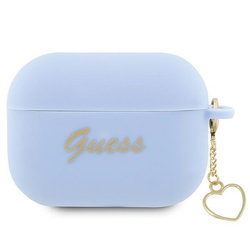Guess GUAP2LSCHSB AirPods Pro 2 (2022/2023) cover niebieski/blue Silicone Charm Heart Collection