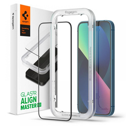 Szkło hartowane Spigen ALM Glass FC na iPhone 13 / 13 Pro / 14 - czarne