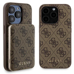 Zestaw Guess GUBPM5P15L4GEMGW iPhone15 Pro 6.1" hardcase + Powerbank 5000mAh MagSafe brązowy/brown 4G Metal Logo