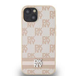 DKNY DKHCP15SPCPTSSP iPhone 15 / 14 / 136.1" różowy/pink hardcase Leather Checkered Mono Pattern & Printed Stripes
