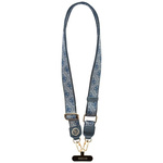 Uniwersalna smycz Guess Universal CBDY   4G Tether Patch Strass Metal Logo niebieski