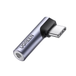 Ugreen AV154 80384 Adapter USB-C (male) angled / mini jack 3.5mm (female) - gray