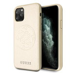 Guess GUHCN65RSSASGO iPhone 11 Pro Max złoty/gold hard case Saffiano 4G Circle Logo