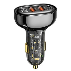 USAMS ŁAD. SAM. 1XUSB-C 2XUSB-A 125W FAST CHARGE TRANSPARENT BLACK CC158CC01 (US-CC158)