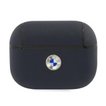 BMW BMAPSSLNA AirPods Pro cover granatowy/navy Geniune Leather Silver Logo
