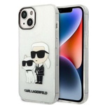 Karl Lagerfeld Glitter Karl&amp;Choupette case for iPhone 14 Plus - transparent