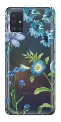 CaseGadget ETUI NADRUK NIEBIESKIE KWIATY SAMSUNG GALAXY A51