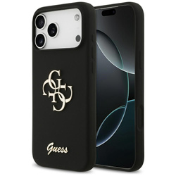 Etui Guess Silicone Big 4G Script do     iPhone 17 Pro Max czarny