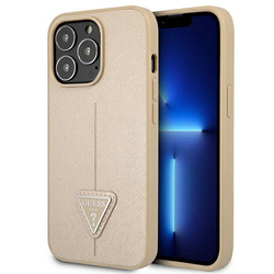 Guess GUHCP13LPSATLE iPhone 13 Pro/ 13 6,1" beżowy/beige hardcase SaffianoTriangle Logo