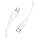 Kabel Silikonowy USB C do USB C Hoco 3A 60W 1 m X124 biały