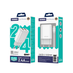 JELLICO wall charger EU02 2.4A 12W 2xUSB + cable Lightning White