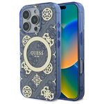 Guess GUHMP16XH4PYEEB iPhone 16 Pro Max  6.9" niebieski/blue hardcase IML Peony On 4G Background MagSafe