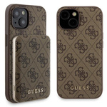 Zestaw Guess GUBPM5P15S4GEMGW iPhone15 6.1" hardcase + Powerbank 5000mAh MagSafe brązowy/brown 4G Metal Logo