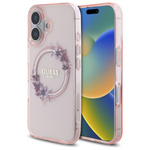 Guess GUHMP16SHFWFCP iPhone 166.1" różowy/pink hardcase IML Flowers Wreath MagSafe