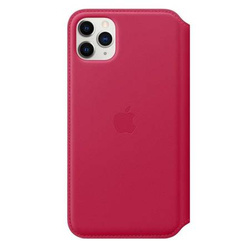 APPLE LEATHER FOLIO MY1N2ZM/A  IPHONE 11 PRO MAX RASPBERRY ORYGINALNA PLOMBA