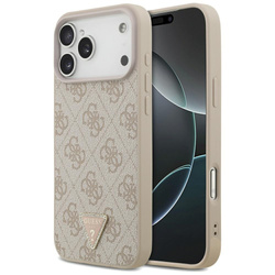 Etui Guess Leather 4G Triangle Strass    MagSafe do iPhone 17 Pro Max różowy