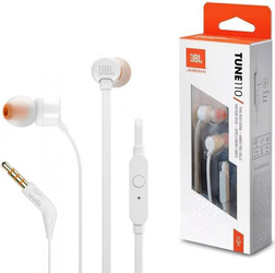 Słuchawki JBL T110 Przewodowe Jack 3.5mm Białe z mikrofonem