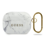 Guess GUACAPTPUMAWH AirPods Pro coverbiały/white Marble Collection