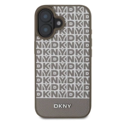 DKNY Protective Case for iPhone 16 Bottom Band , Brązowe
