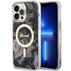 Guess GUHMP14XHCFWSK iPhone 14 Pro Max6.7" czarny/black hardcase Flower MagSafe