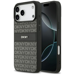 Etui DKNY Repeat Texture Pattern with    Tonal Stripe do iPhone 17 Pro Max czarny