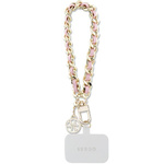 Guess GUOUCHSAMC4P Universal Hand Strapróżowy/pink Saffiano Chain 4G Charm