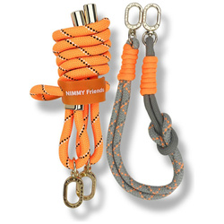 Zestaw crossbody + handstrap Nimmy       Cool&Cute 2.0 pomarańczowo szary