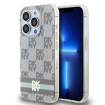 DKNY DKHMP14LHCPTSE iPhone 14 Pro6.1" beżowy/beige hardcase IML Checkered Mono Pattern & Printed Stripes MagSafe
