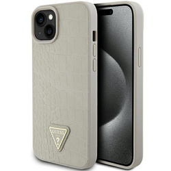 Guess GUHCP15SPCRTHCD iPhone 15 / 14 / 13 6.1" złoty/gold hardcase Croco Triangle Metal Logo